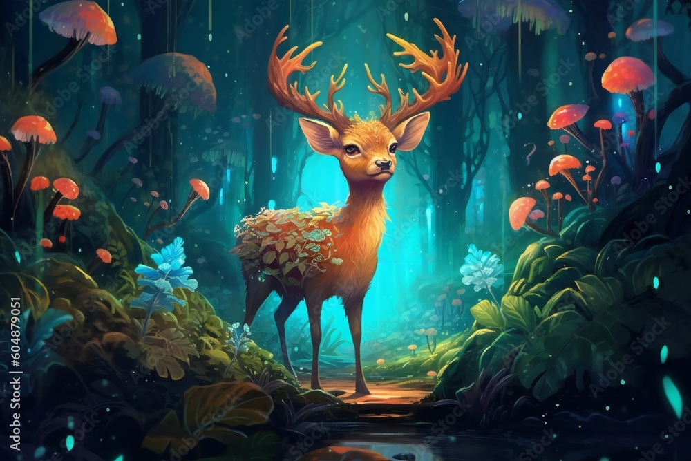 Abstract Fauna Art Background Generative AI Abstract Fauna Art Background Generative AI