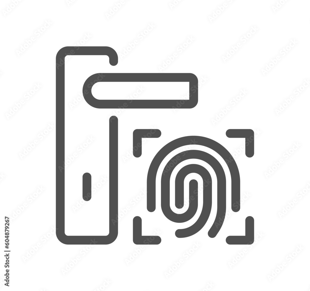 Biometric related icon outline and linear vector. Biometric related icon outline and linear vector.