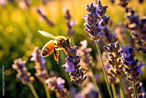 Beautiful scene with a bee ...