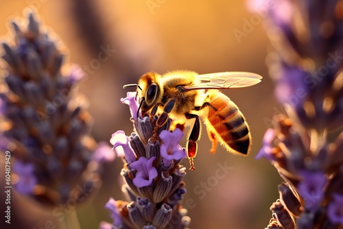 Beautiful scene with a bee ...