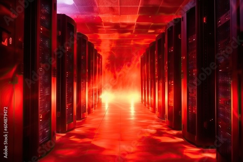 Overheated data center with...