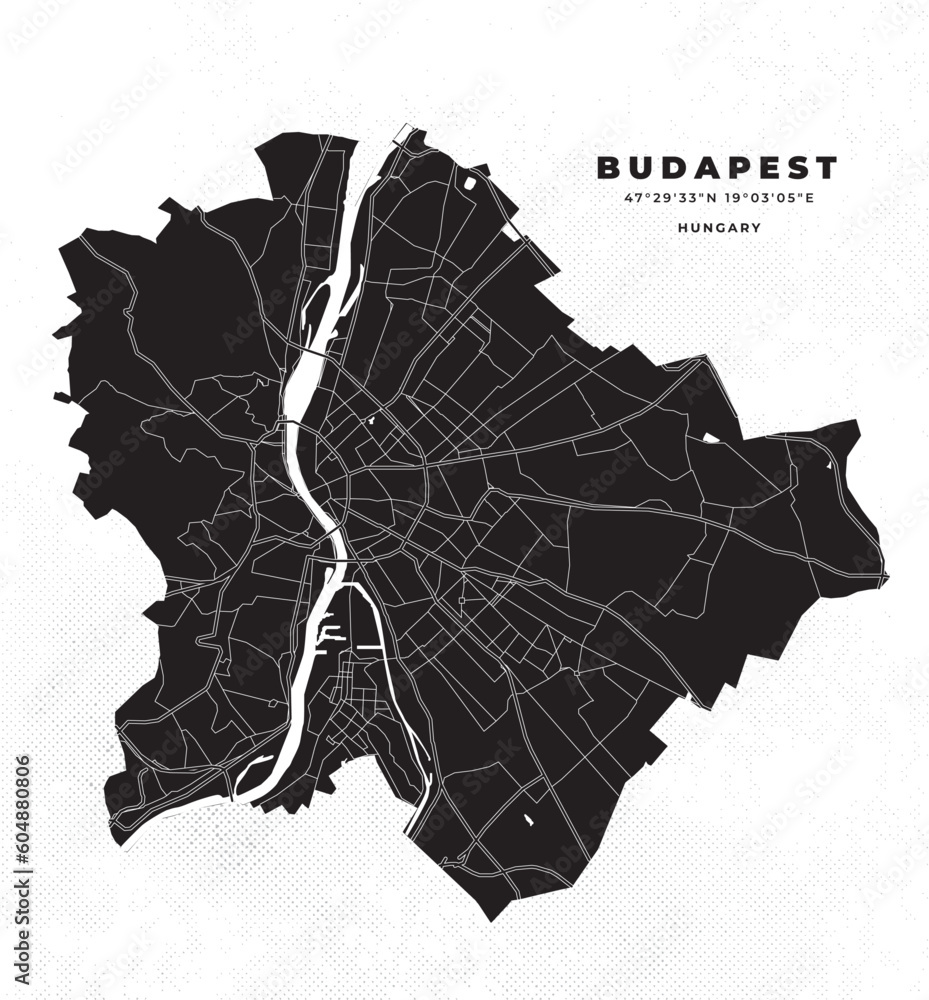 Fototapeta premium Budapest map vector poster flyer