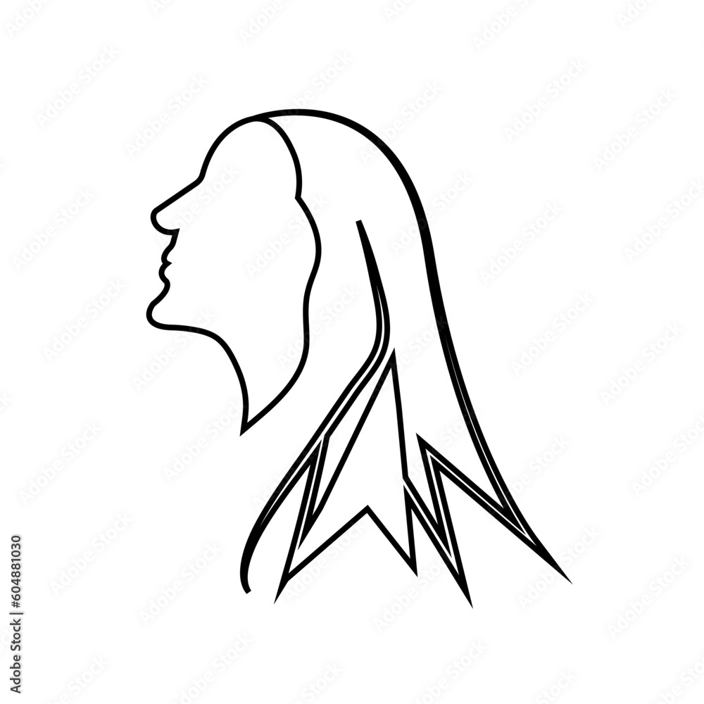 women's hair icon silhouette design template vector women's hair icon silhouette design template vector