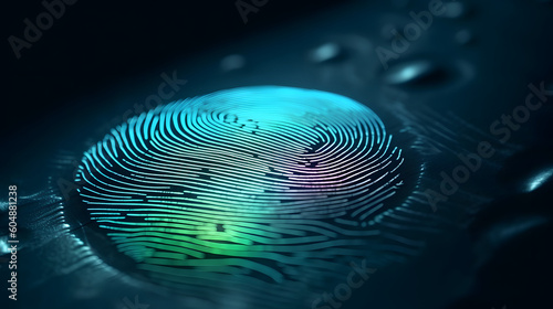 Wallpaper Mural Biometric Fingerprint and Cybersecurity Solutions for Enhanced Protection, background. Generative AI Torontodigital.ca