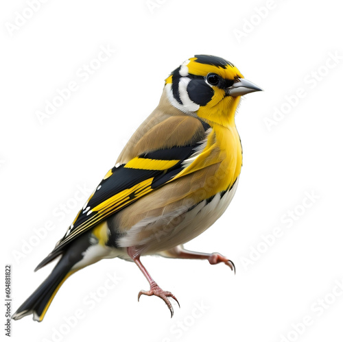Fotografiet European goldfinch, Goldfinch bird, isolated, transparent background, no background