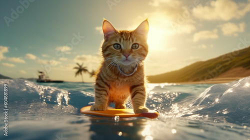 A Cat Enjoying Surfing Generative AI