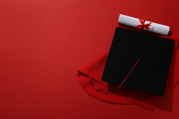 Concept of graduation, high school graduation, college graduation