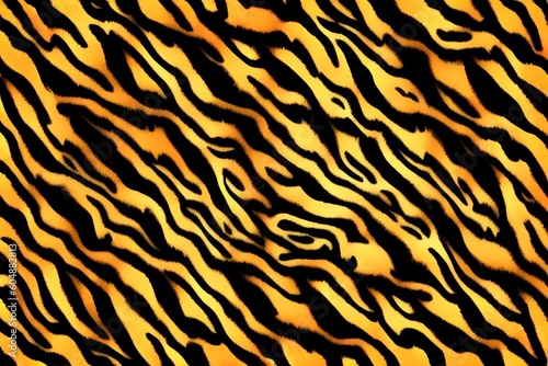 furry tiger skin background pattern - generative ai 