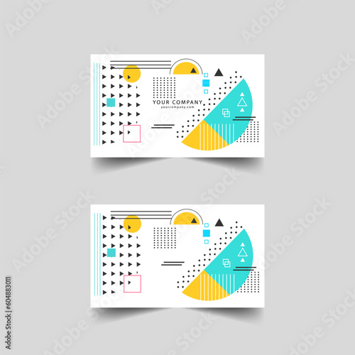 abstract business card. Flat design geometric business card template. Flat mosaic business card template