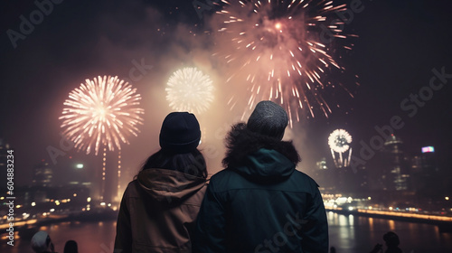 People are looking at fireworks. Generative AI