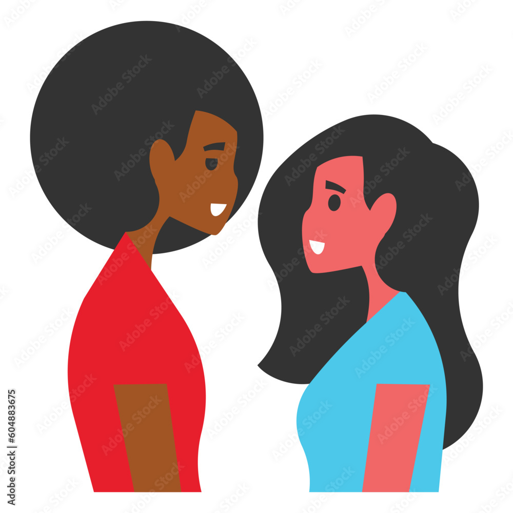 Vector illustration of two black women in flat style. Friendship concept. Vector illustration of two black women in flat style. Friendship concept.
