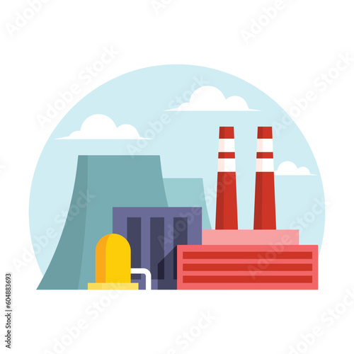 Power plant icon. Flat illustration of power plant icon for web design