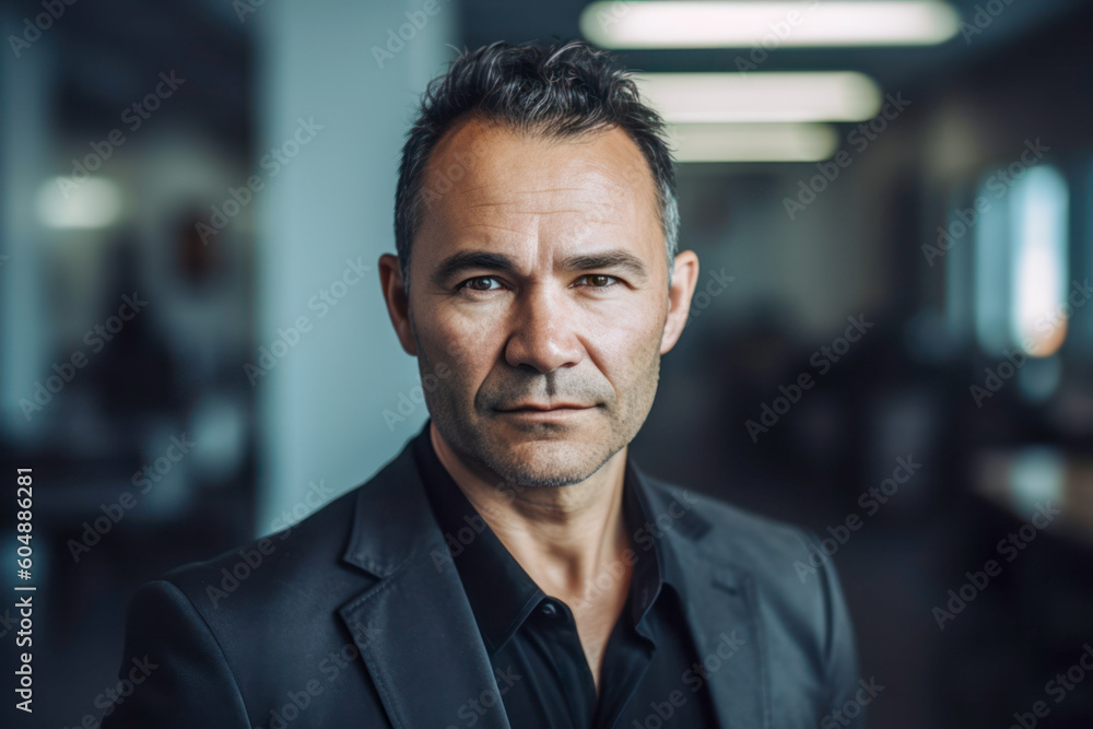Handsome guy in a black suit. Generative AI. Handsome guy in a black suit. Generative AI.