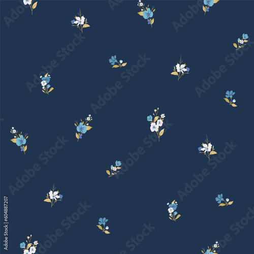 Seamless spring vector pattern with floral motif
