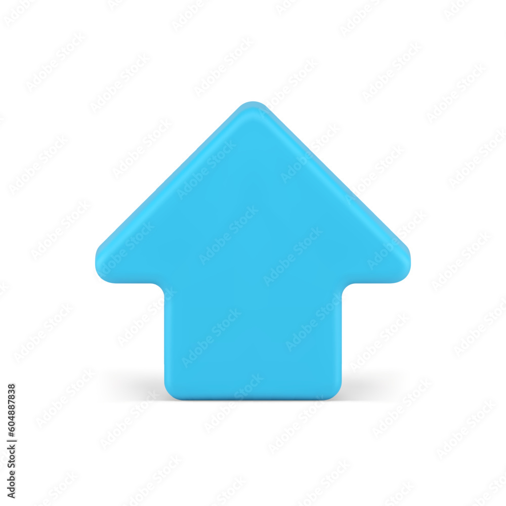 Up arrow blue upward pointer cursor link follow movement 3d icon realistic vector illustration Up arrow blue upward pointer cursor link follow movement 3d icon realistic vector illustration