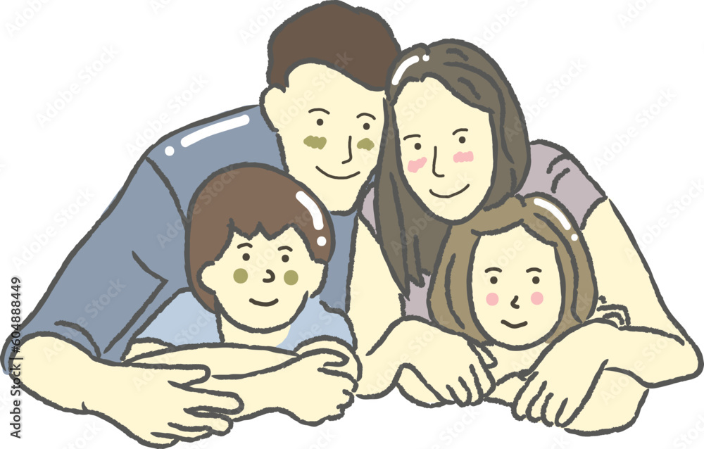 parent and kids get hugged by mother father parent and kids get hugged by mother father