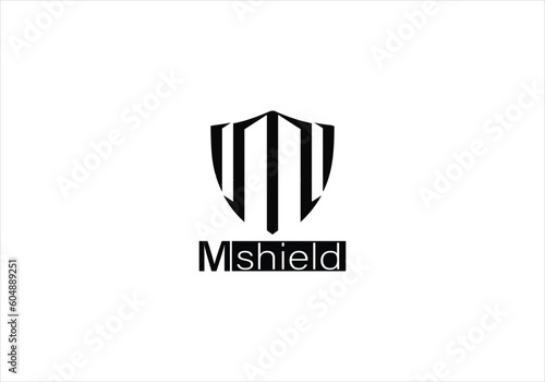 M shield vector monogram logo design template