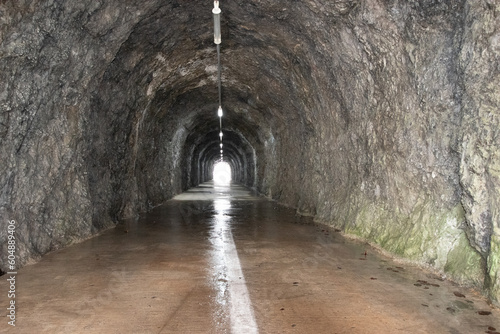 Tunnel of the Toni-Seber-Weg at the Sylvensteinsee dam photo