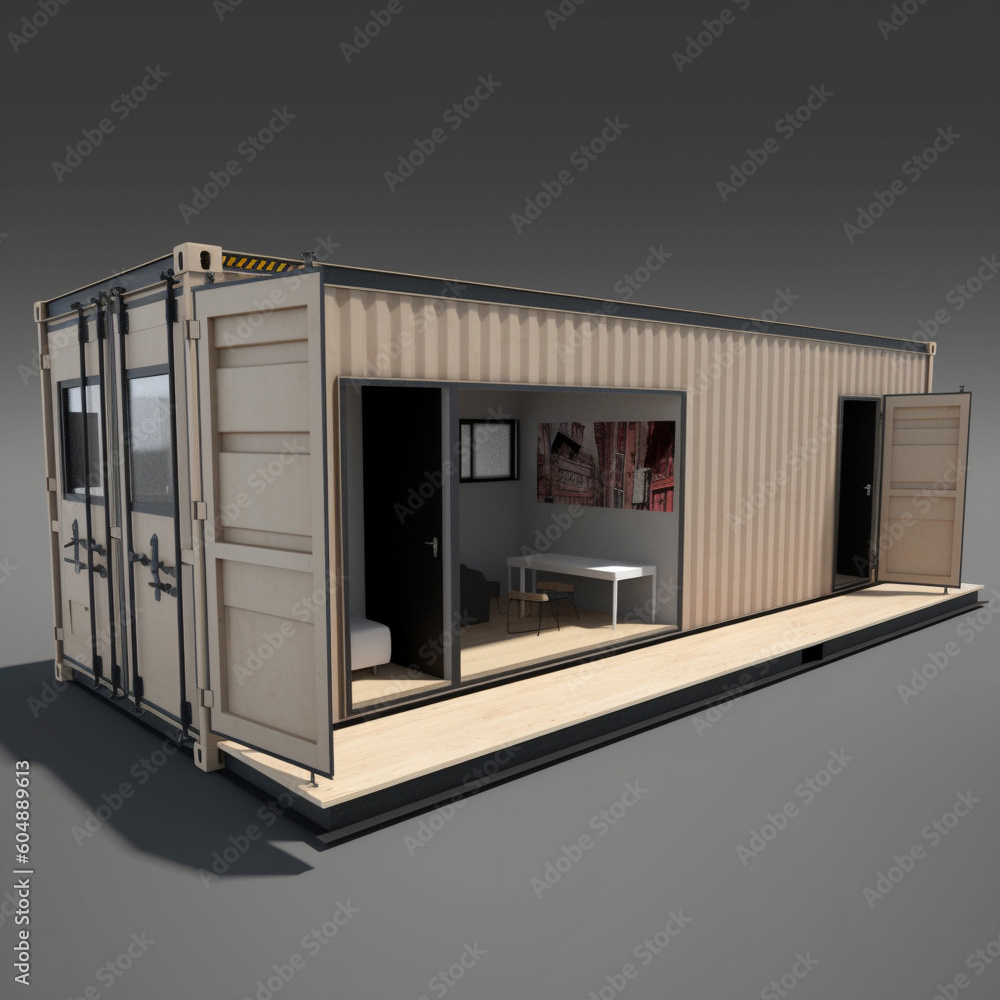 container housefor the homeless, ai generation