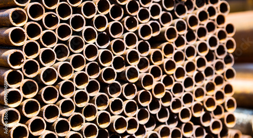 Stack of circle metal tubes