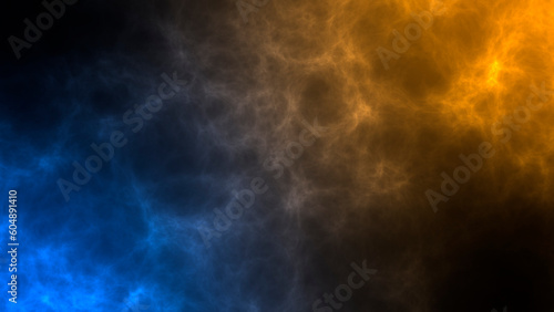 abstract blue and orange gradient smoke energy background, fire versus water concept