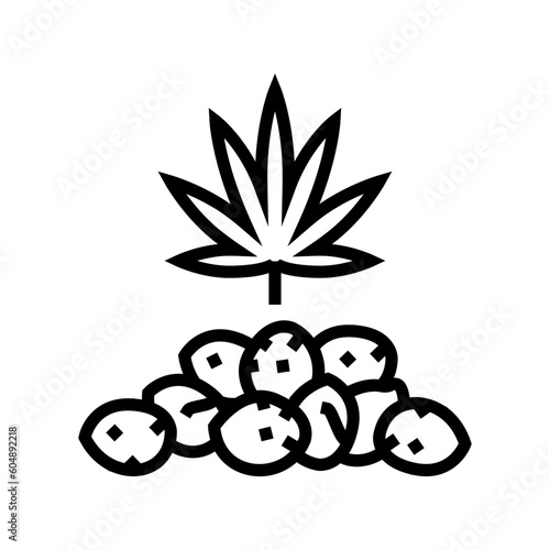 cannabis seeds line icon vector. cannabis seeds sign. isolated contour symbol black illustration