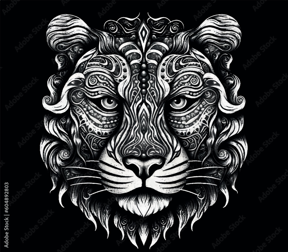 Obraz premium lion head on a wall