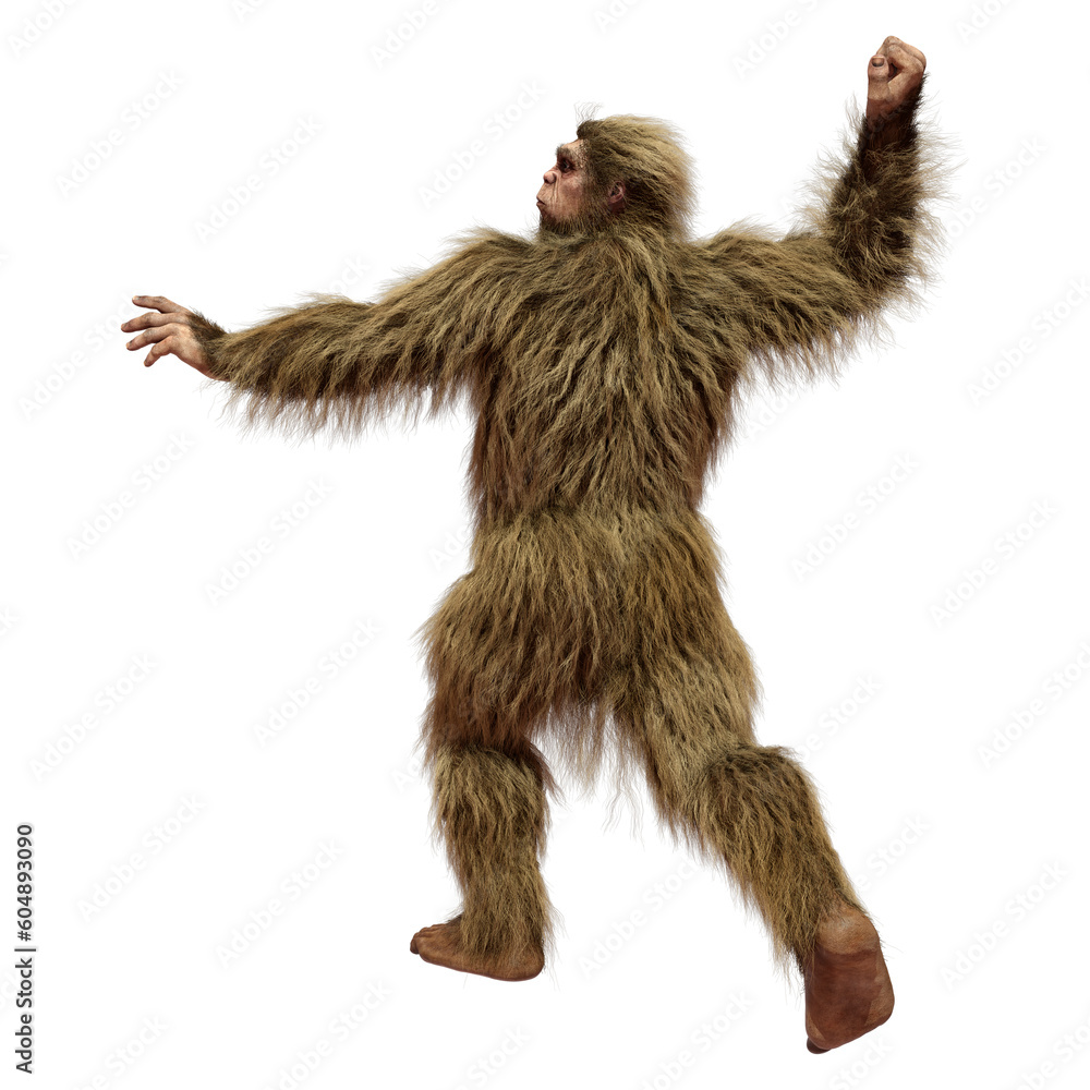 3D Rendering Sasquatch on White 3D Rendering Sasquatch on White