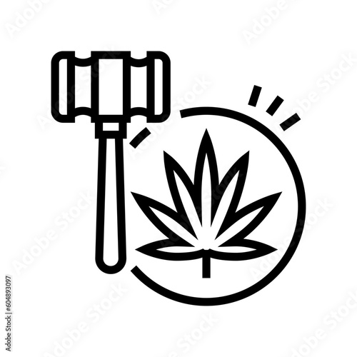 legalize cannabis line icon vector. legalize cannabis sign. isolated contour symbol black illustration