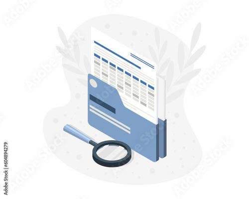 3d search icon concept of media file management.