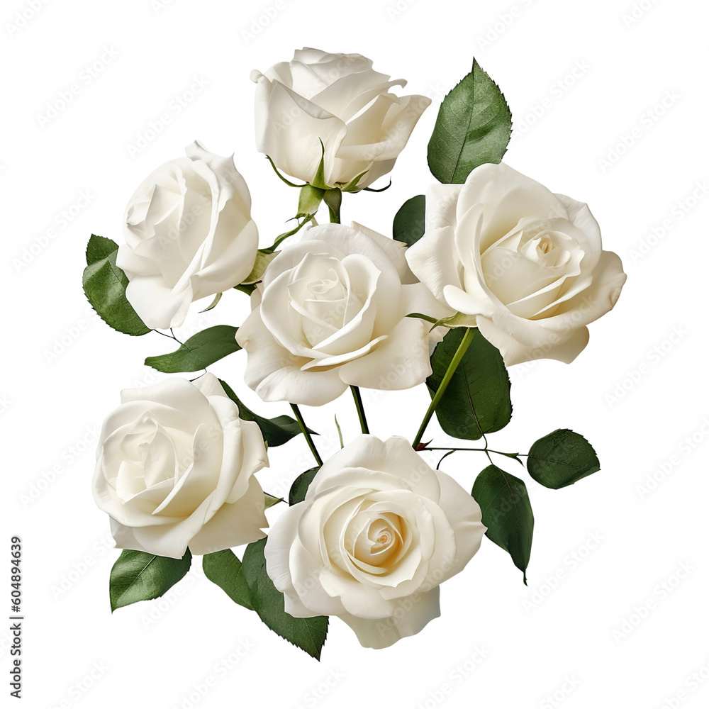 bouquet of white roses created with Generative AI