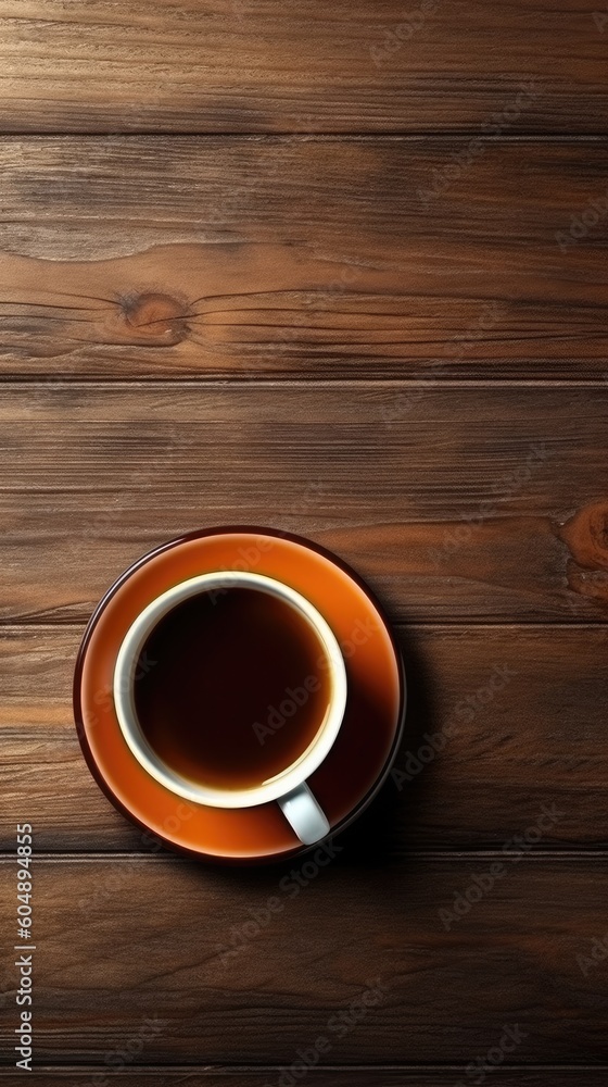 Hot coffee mugs close up copy space isolated on wooden background created by Generative AI Hot coffee mugs close up copy space isolated on wooden background created by Generative AI