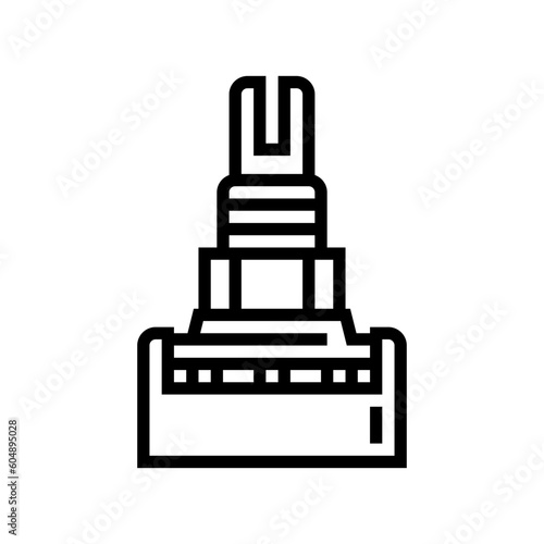 potentiometer electronic component line icon vector. potentiometer electronic component sign. isolated contour symbol black illustration