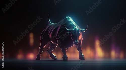 The Bull and chart for business or bull stock market trend © LightoLife