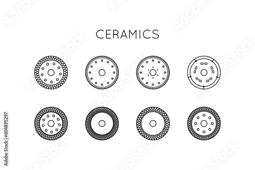 Diamond disc vector icon. Disc for angle grinder ceramics, porcelain stoneware.