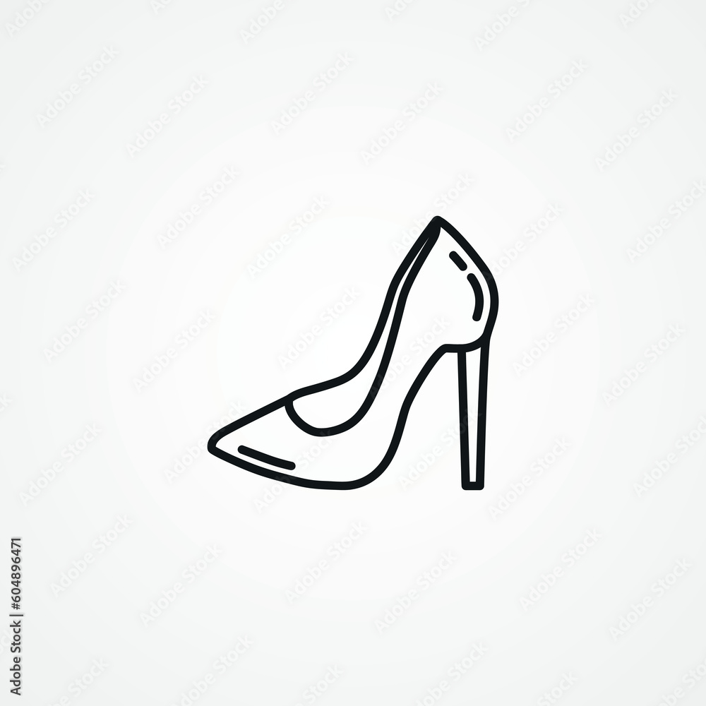 female heel line icon. Women's high-heeled shoes line icon. female heel line icon. Women's high-heeled shoes line icon.