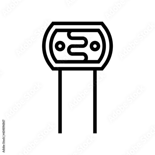 photoresistor electronic component line icon vector. photoresistor electronic component sign. isolated contour symbol black illustration