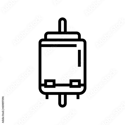 dc motor electronic component line icon vector. dc motor electronic component sign. isolated contour symbol black illustration