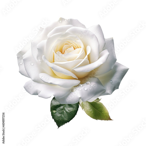 white rose isolated created with Generative AI photo