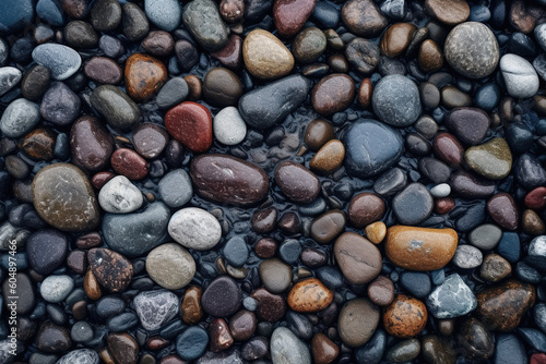 Wet rocks, background, generative Ai