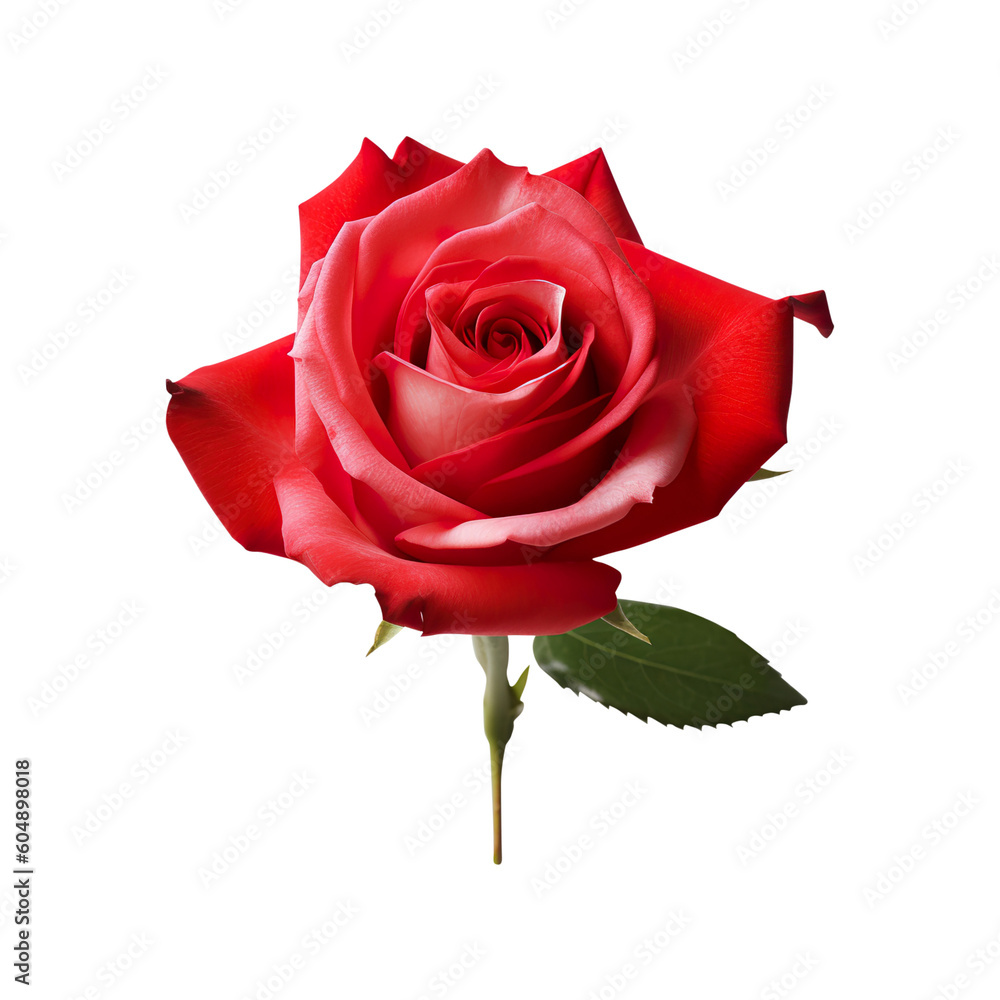 red rose isolated on white created with Generative AI red rose isolated on white created with Generative AI