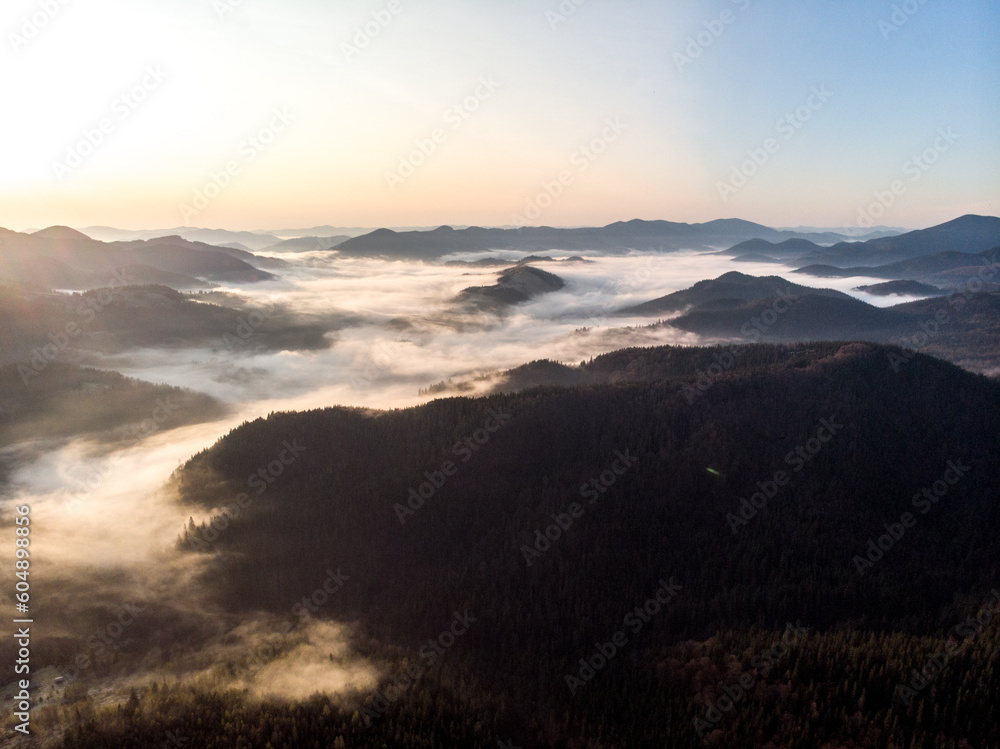 morning mist in Carpathians