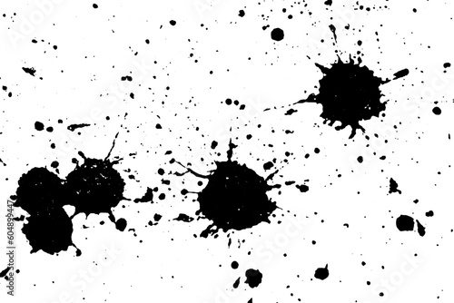 Grunge black water droplet splash textured background (Vector). Use for decoration, aging or old layer