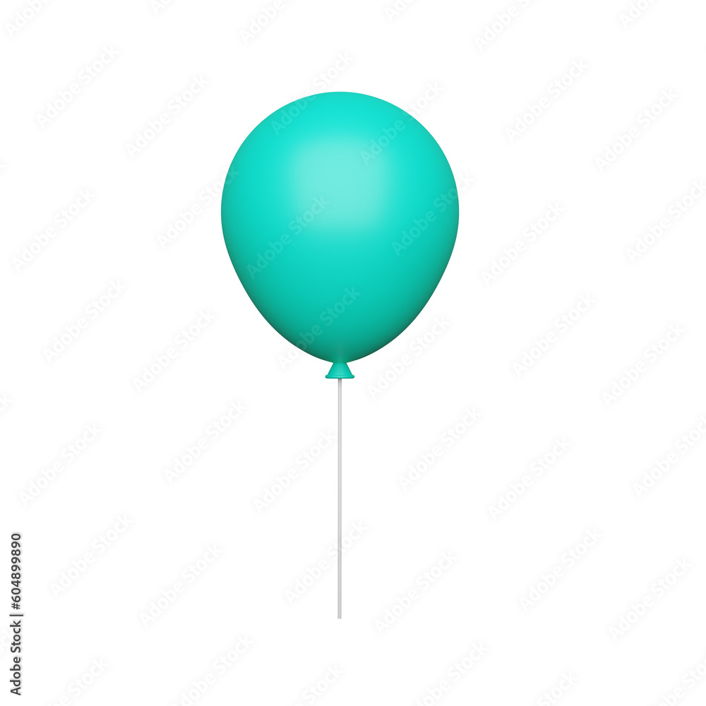 green helium balloon birthday baloon 3d.
