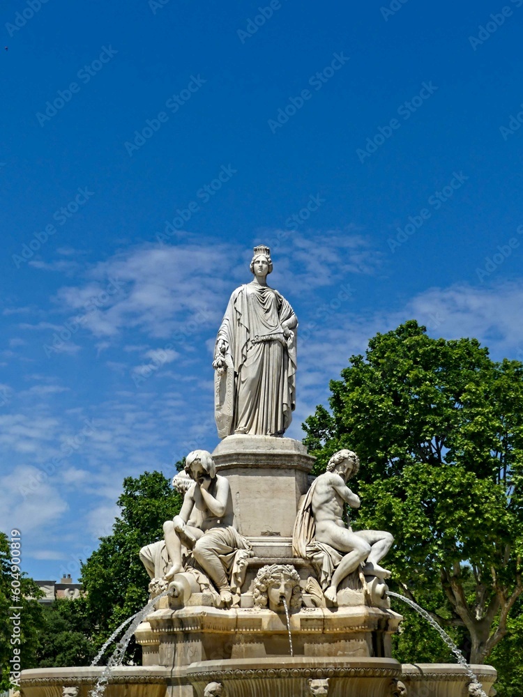 Nîmes, May 2023 : Visit the beautiful city of Nîmes en Provence - Historical city with its arena and ancient theater - View on the city