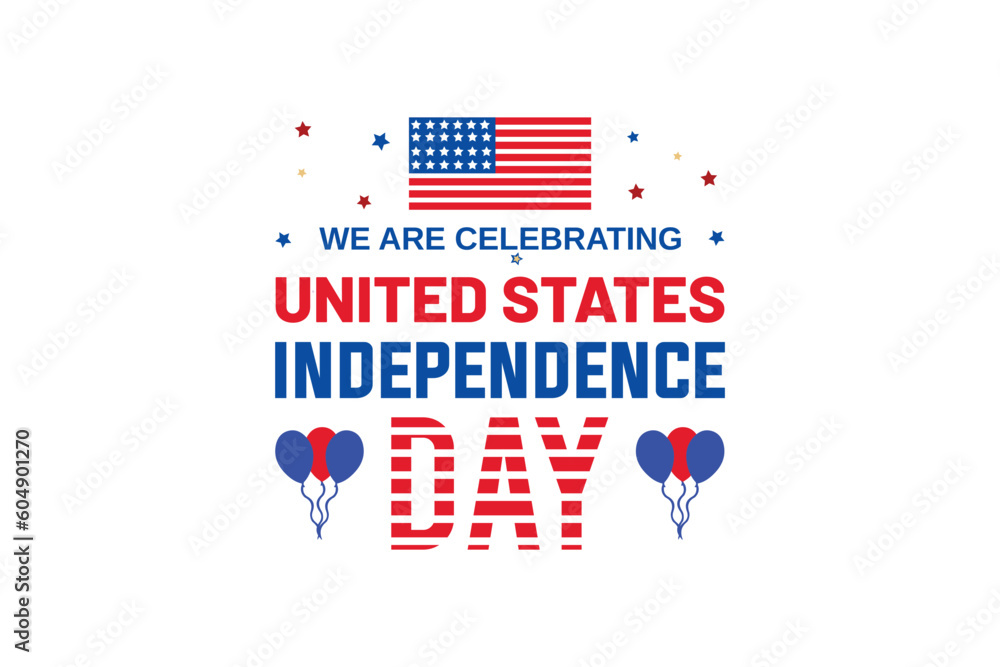 4th July Happy Independence Day. USA Flag  Patriotic, Independence Day vector illustration.