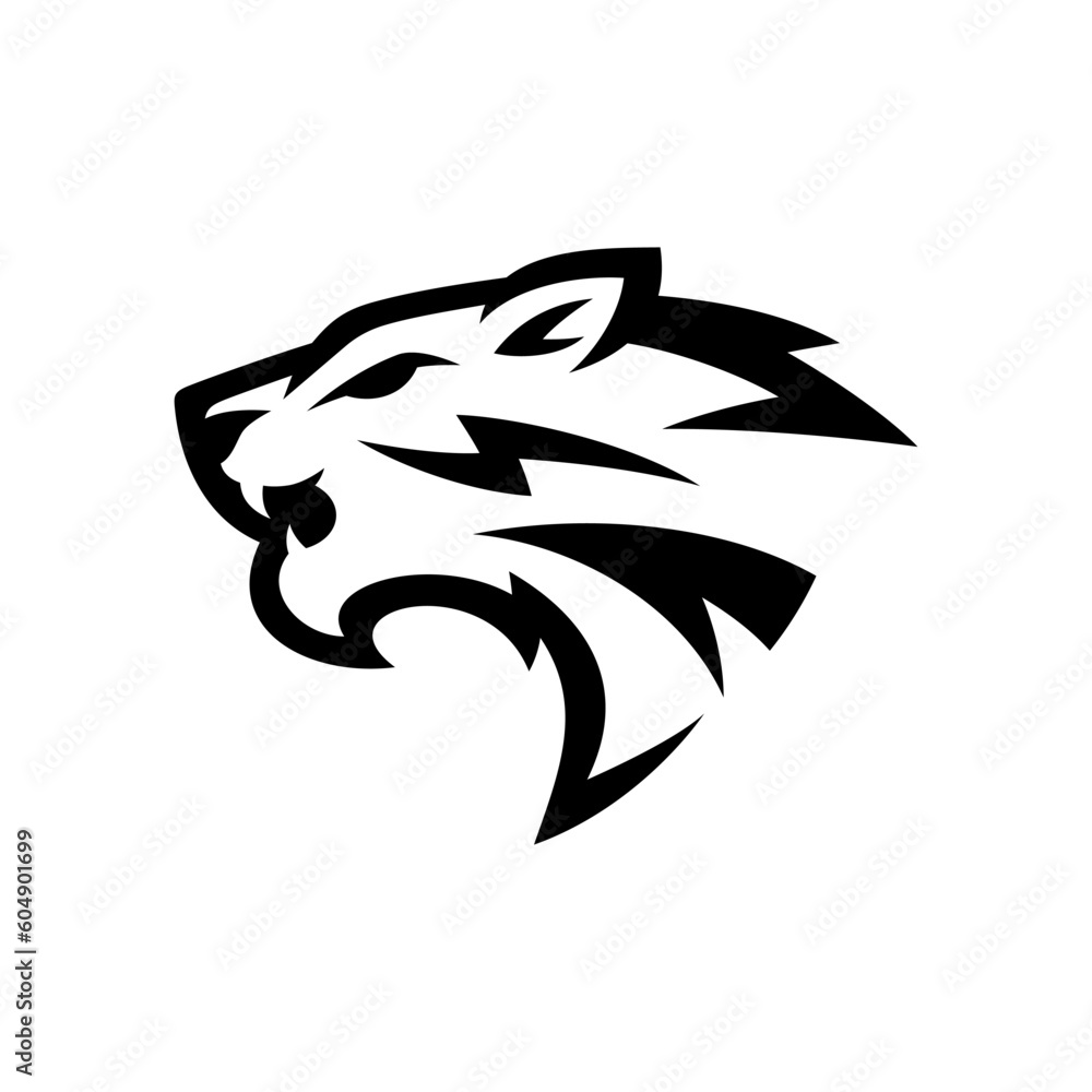 Obraz premium tiger head silhouette icon logo design vector illustration