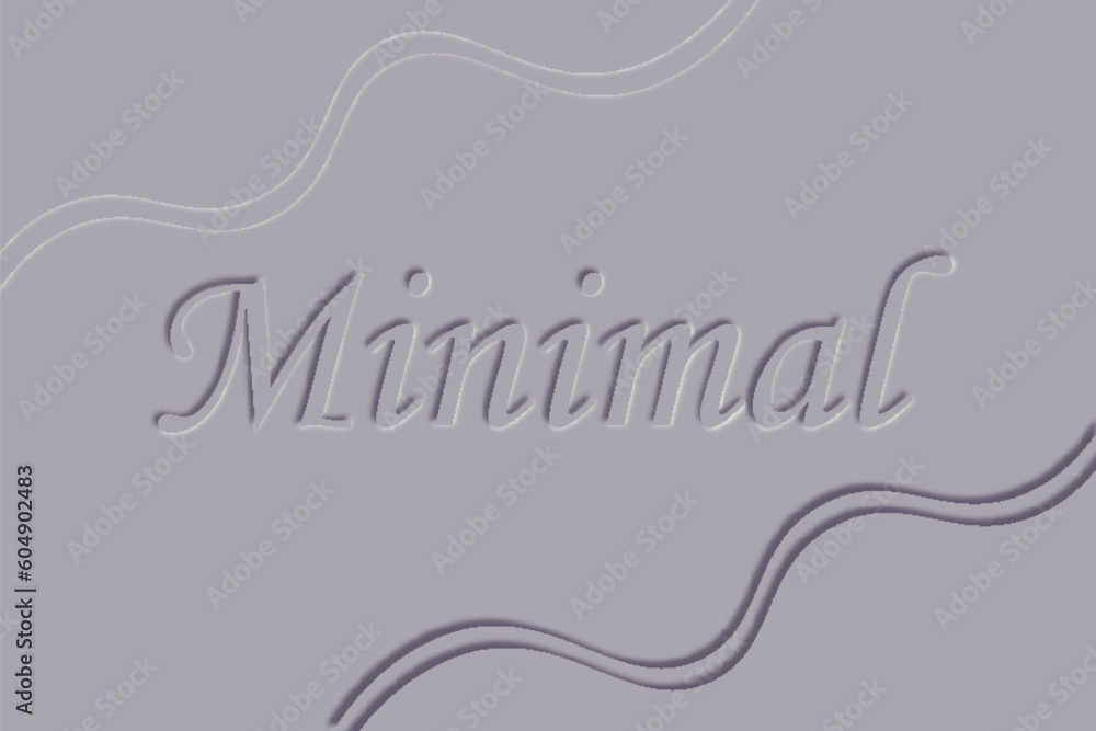 Minimal Vector editable 3d emboss  trendy lettering text effect