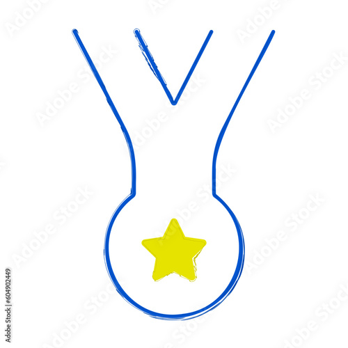 brush winner medal on white background. Vector illustration.