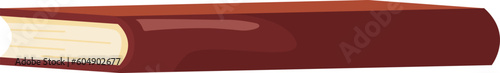 book school, fiction brown color vector illustration